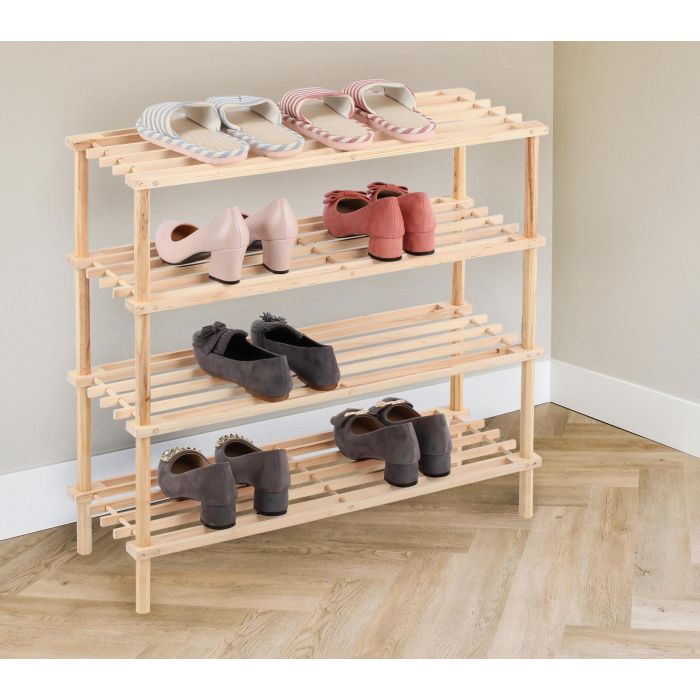 Zapatero de Madera 4 Pisos 74x26.5x64 cm Confortime - Inde (4 Unidades) 3 Zapatero de Madera 4 Pisos 74x26.5x64 cm Confortime - Inde (4 Unidades) 3