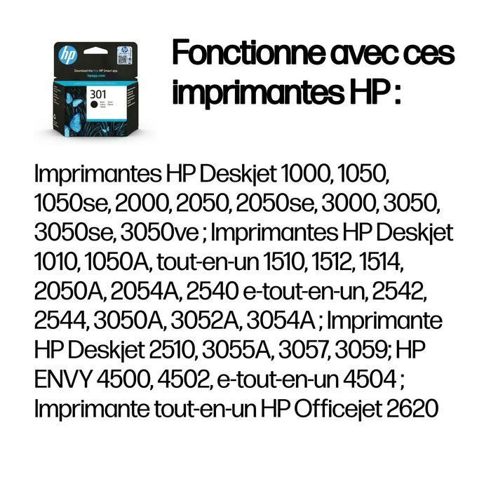 HP Cartucho de Tinta Negro Nº301 para Deskjet 1050, 2050, 2050S HP Cartucho de Tinta Negro Nº301 para Deskjet 1050, 2050, 2050S