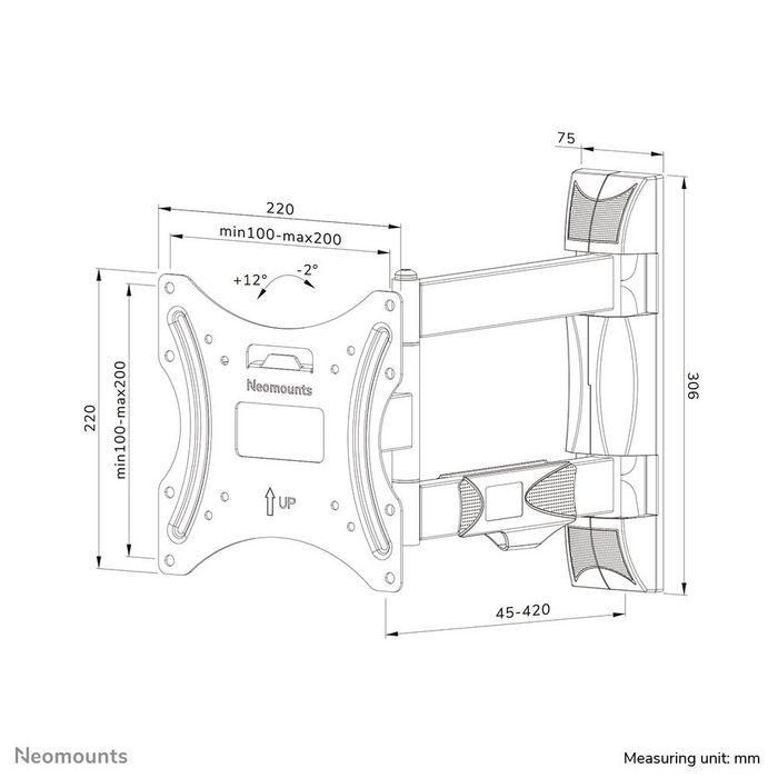 Neomounts WL40-550BL12 Soporte de Pared para Pantallas Full Motion, 32-55", Hasta 35 kg, VESA 100x100-200x200, Negro 16