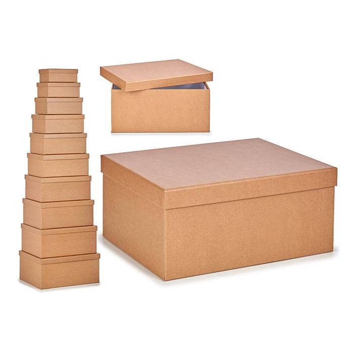 Set 10 Cajas Cartón Kraft Pincello 37.5x17x29 cm - Marrón (2 Unidades) Set 10 Cajas Cartón Kraft Pincello 37.5x17x29 cm - Marrón (2 Unidades)