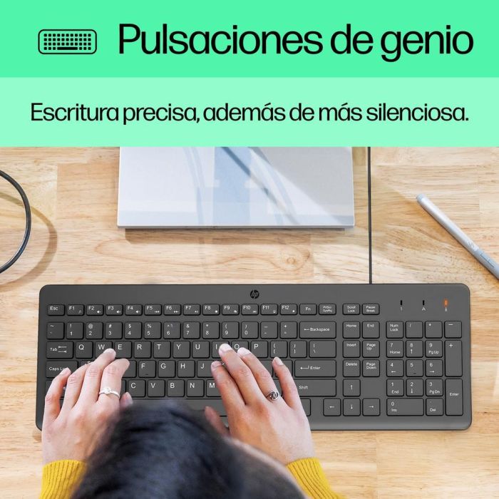 HP Teclado y Ratón con Cable HP 150 240J7AA, Combo de Accesorios USB para Ordenador 4