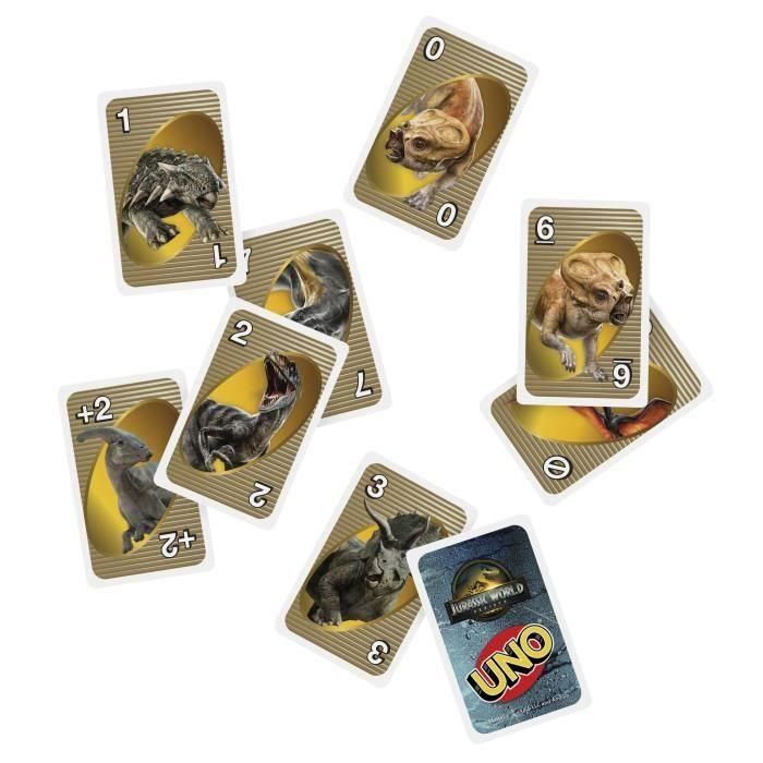 UNO Jft28 Juego de Cartas Jurassic World Rebirth de Mattel Games para Niños +7 Años 2