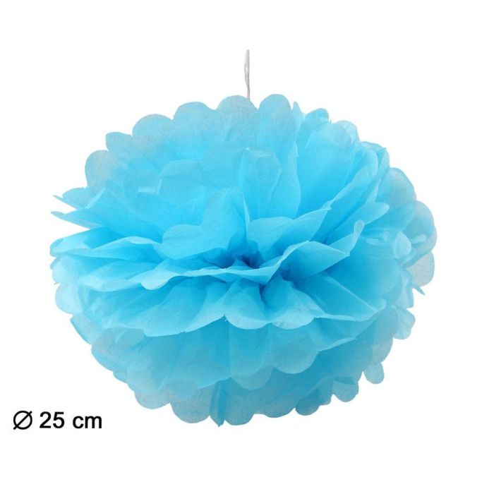 Pompom 25 cm Azul