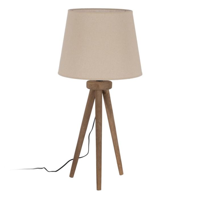 Base Lámpara Mesa Marrón Madera de Mango 24 X 24 X 48 cm