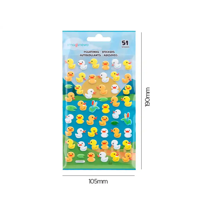 Imaginovo Pegatinas Cute Animals Patitos con Relieve 190x105 mm 4