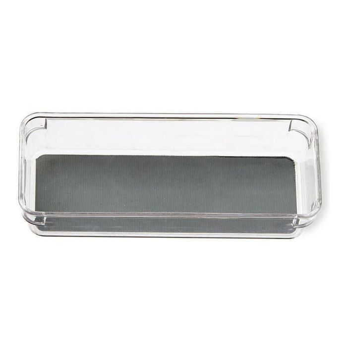 Organizador con antideslizante Kinvara 23 cm - Gris/Transparente (24 Unidades) Organizador con antideslizante Kinvara 23 cm - Gris/Transparente (24 Unidades)