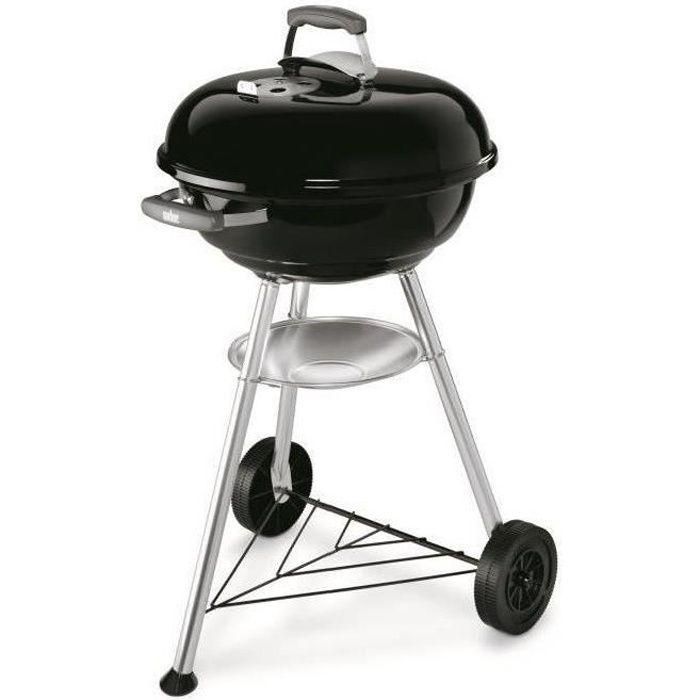 Barbacoa de carbón WEBER Compact Kettle Ø47 cm - Acero cromado - Negro Barbacoa de carbón WEBER Compact Kettle Ø47 cm - Acero cromado - Negro