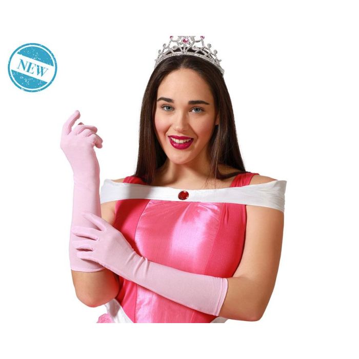 Guantes Carnaval Largos Rosa Mujer Adulto