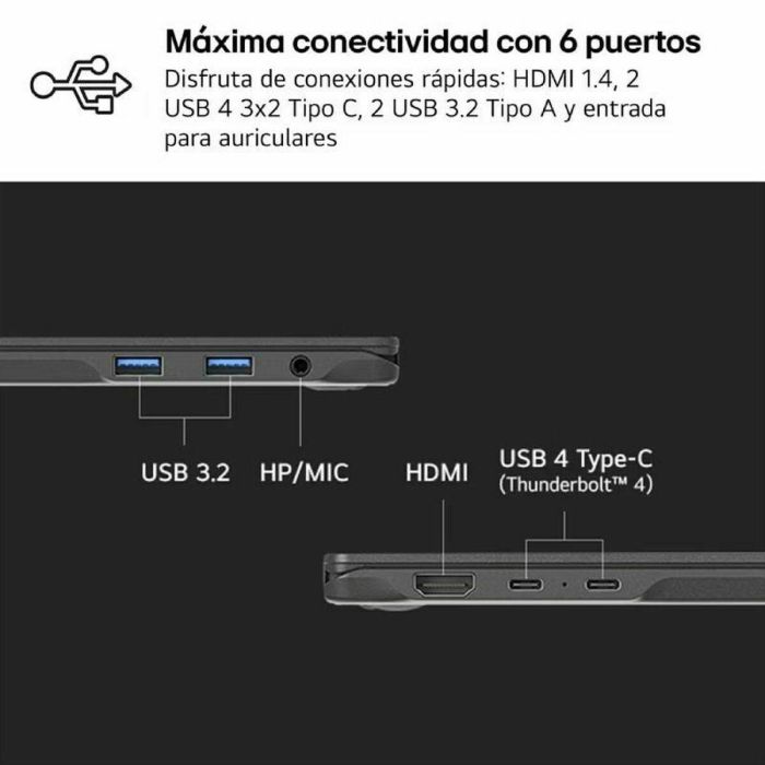 LG 16Z90RU-G.AA55B Portátil Gram 16" IPS WQXGA, Intel Core i5-1334U, 16GB RAM, 512GB SSD, Windows 11, Ligero 1.2kg 20 LG 16Z90RU-G.AA55B Portátil Gram 16" IPS WQXGA, Intel Core i5-1334U, 16GB RAM, 512GB SSD, Windows 11, Ligero 1.2kg 20
