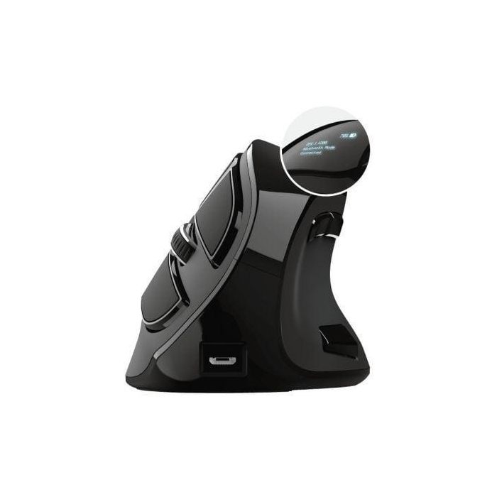 Trust 23731 Ratón Vertical Inalámbrico Ergonómico Dual (Bluetooth/USB) Recargable 2400 DPI 9 Botones Pantalla LED Trust 23731 Ratón Vertical Inalámbrico Ergonómico Dual (Bluetooth/USB) Recargable 2400 DPI 9 Botones Pantalla LED