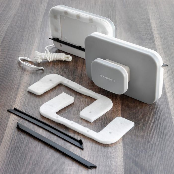 Innovagoods Limpiacristales magnético para doble acristalamiento de 20 mm, incluye imanes, 4 esponjas y 2 gomas de repuesto 4