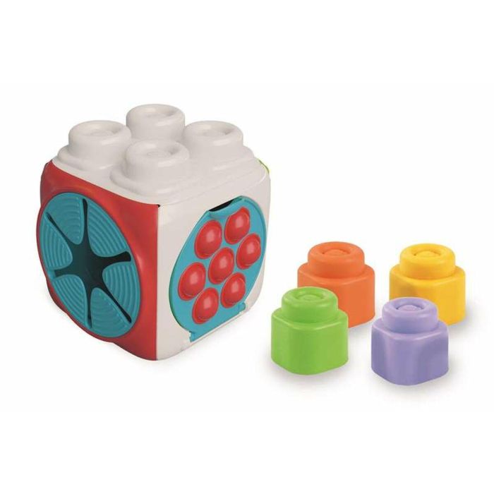 Cubo actividades clemmy. cinco caras con texturas sensoriales para jugar con bloques. 5