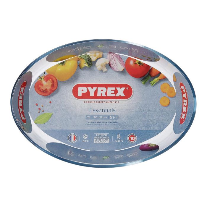 Fuente para Horno Pyrex Classic Vidrio Transparente Vidrio Ovalada 30 x 21 x 7 cm (4 Unidades) 1