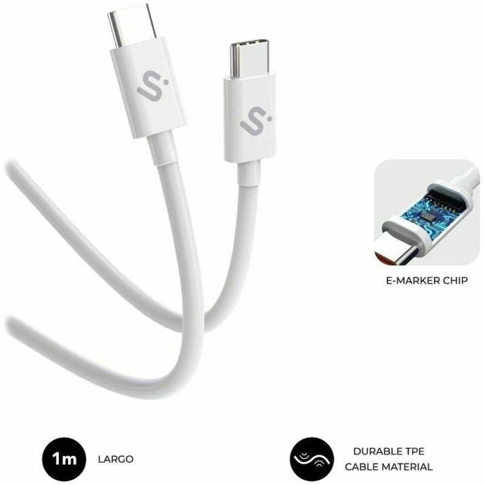 Cable USB-C a USB-C Subblim PLUS Negro 1 m 13