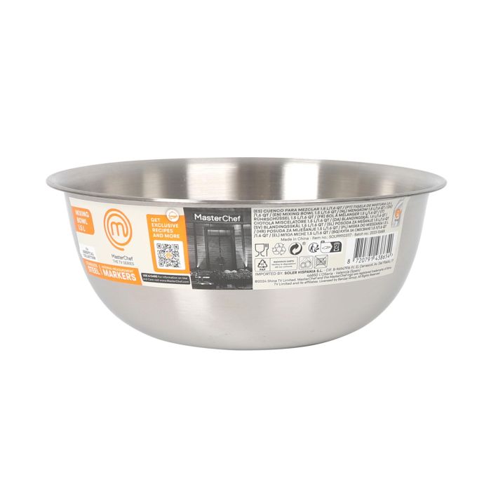 Bol de acero inoxidable 19x7.5 cm 1.2L Masterchef (24 Unidades) 3 Bol de acero inoxidable 19x7.5 cm 1.2L Masterchef (24 Unidades) 3