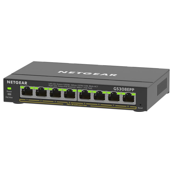 NETGEAR GS308EPP-100PES Switch Gigabit Ethernet PoE+ de 8 Puertos, Gestionado L2/L3 NETGEAR GS308EPP-100PES Switch Gigabit Ethernet PoE+ de 8 Puertos, Gestionado L2/L3