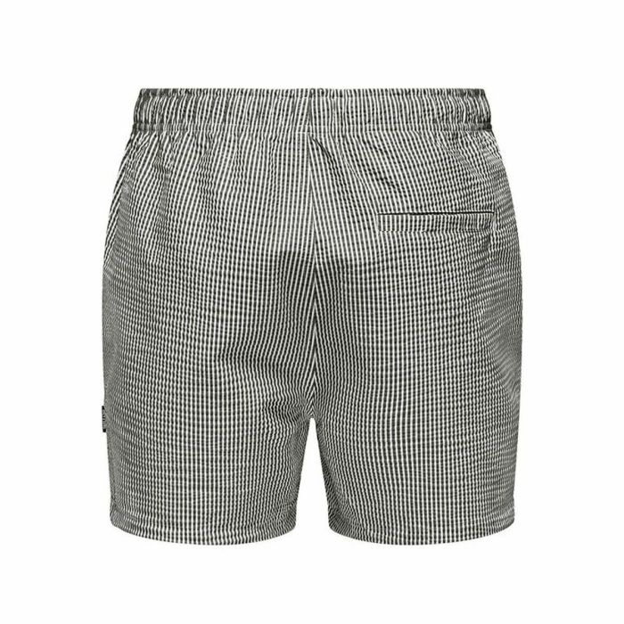 Bañador Hombre Only & Sons Onsted Stripe Seersucker Blanco Negro 1