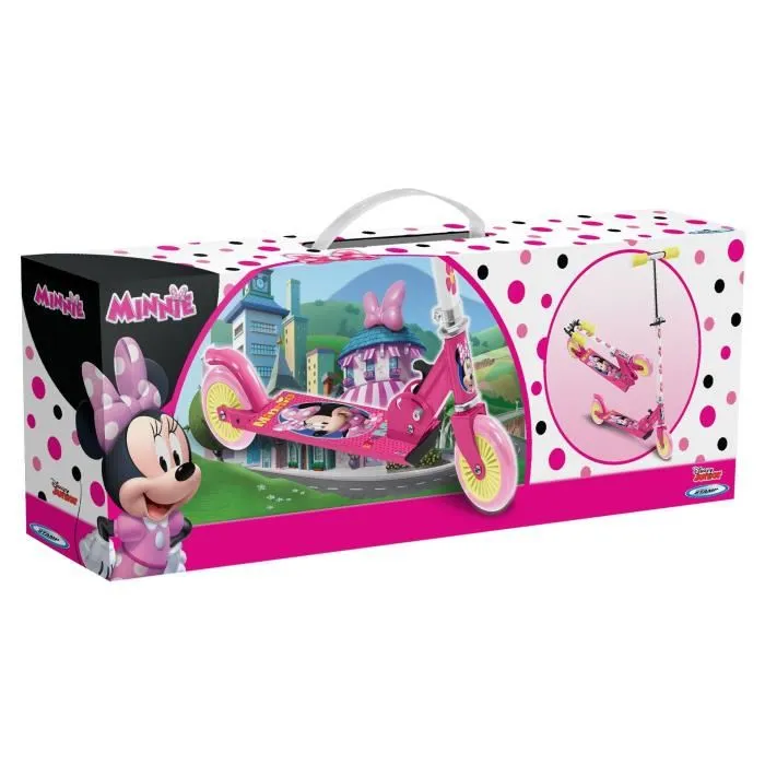 Disney Minnie Patinete Plegable Infantil 2 Ruedas Altura Ajustable, Rodamientos ABEC 5, Ruedas 120mm, Freno Trasero, Niña 2