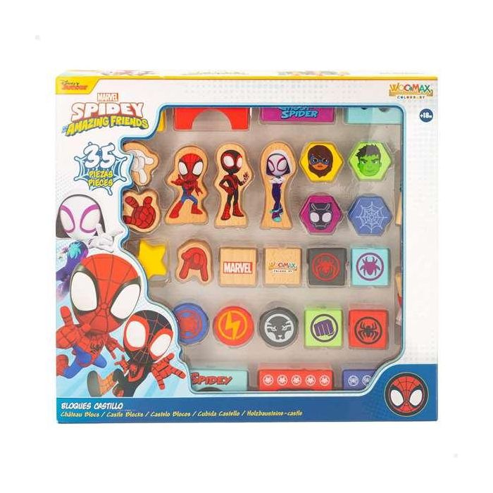 Juego de construccion de madera spidey amazing friends & friends con 50 piezas 10 Juego de construccion de madera spidey amazing friends & friends con 50 piezas 10