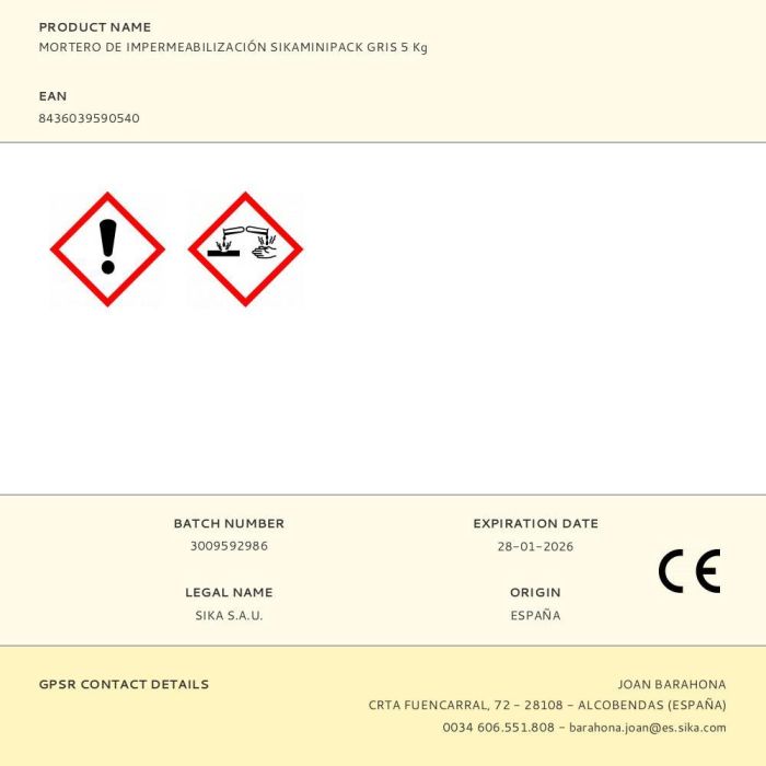 Sika Mortero impermeabilizante Sikaminipack gris 5 kg 1 Sika Mortero impermeabilizante Sikaminipack gris 5 kg 1