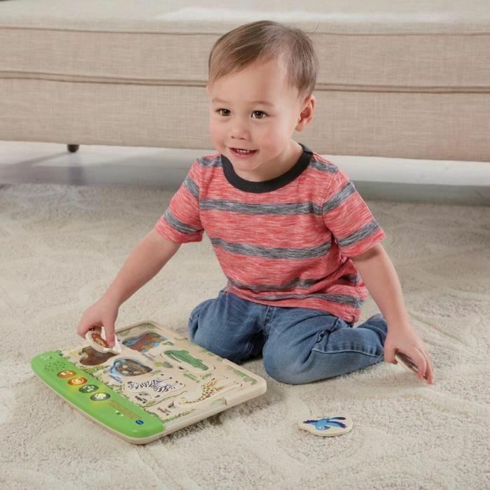VTECH BABY - Mi primer rompecabezas interactivo de animales - Juguete de madera FSC 3 VTECH BABY - Mi primer rompecabezas interactivo de animales - Juguete de madera FSC 3