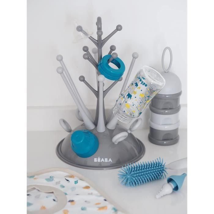 BEABA Birth set (goteo de botella de árbol gris / caja dosificadora de niebla clara / oscura / cepillo de silicona para botella / babero de tela tropical) 3 BEABA Birth set (goteo de botella de árbol gris / caja dosificadora de niebla clara / oscura / cepillo de silicona para botella / babero de tela tropical) 3