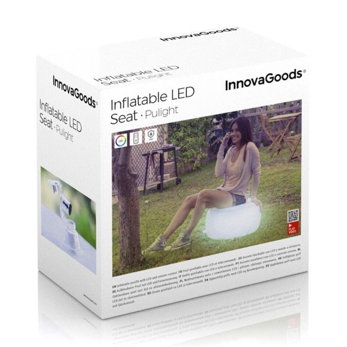 Asiento Hinchable con LED Multicolor y Mando a Distancia Pulight InnovaGoods 2 Asiento Hinchable con LED Multicolor y Mando a Distancia Pulight InnovaGoods 2
