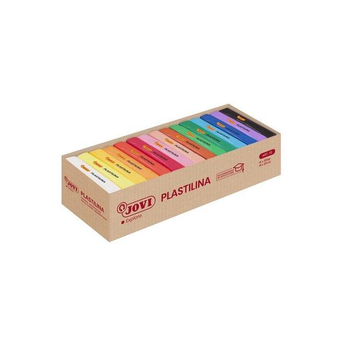 Jovi Plastilina Pastilla 350 gr, Colores Surtidos, Caja Expositora 15 Unidades