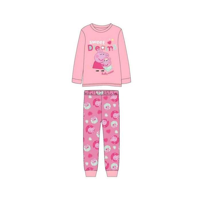 Cerdá Pijama largo Peppa Pig single jersey para niña, talla 3 años