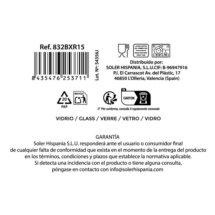 Vaso Festo Luster 350 cc - La Mediterranea (36 Unidades) 7 Vaso Festo Luster 350 cc - La Mediterranea (36 Unidades) 7