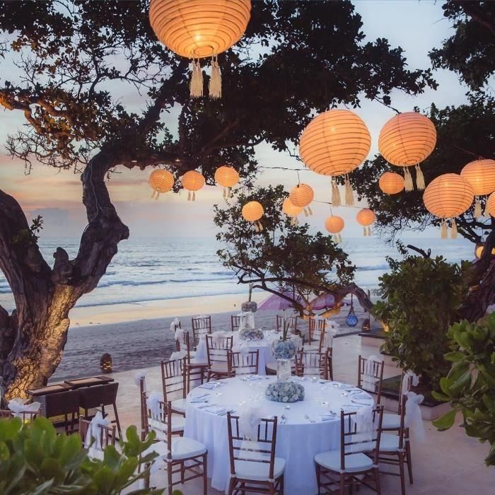 Lumisky LUM3760093541817 Juego de 3 faroles solares Himalaya Ø30cm Beige, crema y boda festiva LED blanco cálido 3