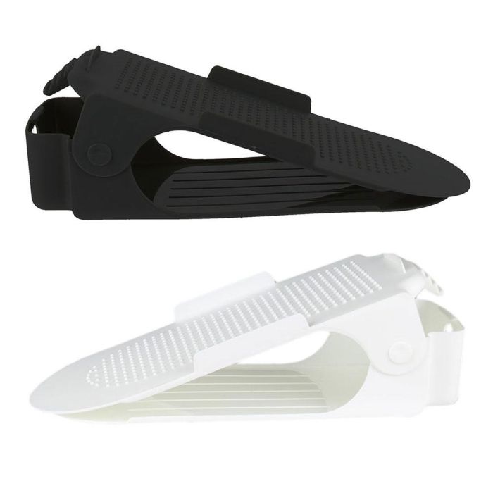 Idebox Juego de 2 Organizadores de Calzado para Ahorrar Espacio, Zapatero Ajustable, Compatible con Tacones y Planos, Blanco-Negro, Rojo-Gris, Negro-Gris, Gris-Blanco 4
