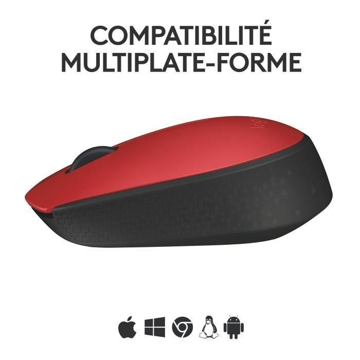 Ratón Inalámbrico Logitech M171/ Hasta 1000 DPI/ Rojo 3