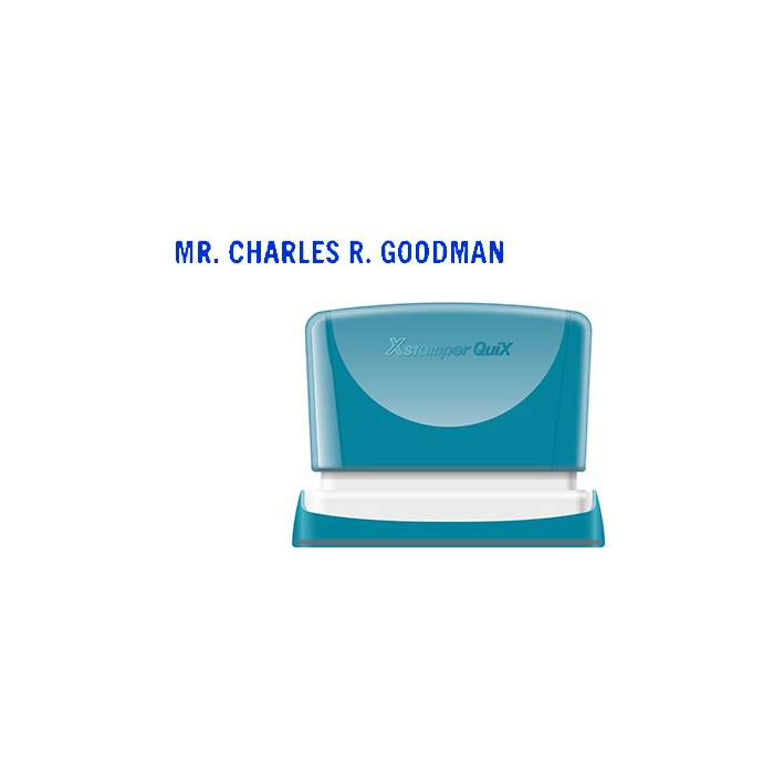 X'stamper Sello Quix Personalizable Color Azul Medidas 4x60 mm Q-05 0 X'stamper Sello Quix Personalizable Color Azul Medidas 4x60 mm Q-05 0