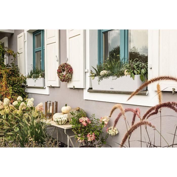 Jardinera - Balconera cottage 80 - Kit completo - Blanco - 12 L - LECHUZA 2