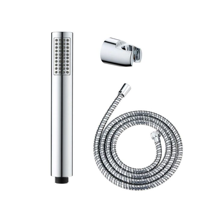 Conjunto de ducha basic, cabezal 5 funciones + manguera 150 cm + soporte ajustable Conjunto de ducha basic, cabezal 5 funciones + manguera 150 cm + soporte ajustable