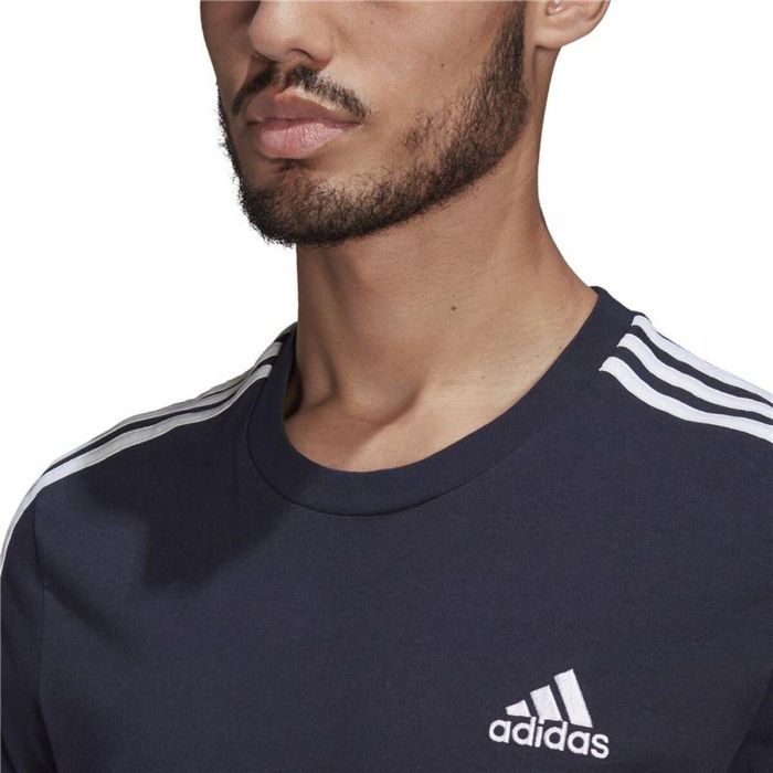 Camiseta de Manga Corta Hombre Essentials 3 bandas Adidas Legend Ink Azul Azul oscuro 3