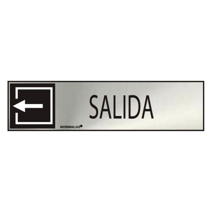 Normaluz Cartel informativo "salida" acero inoxidable adhesivo 0.8mm 5x20cm profesional/doméstico 0 Normaluz Cartel informativo "salida" acero inoxidable adhesivo 0.8mm 5x20cm profesional/doméstico 0