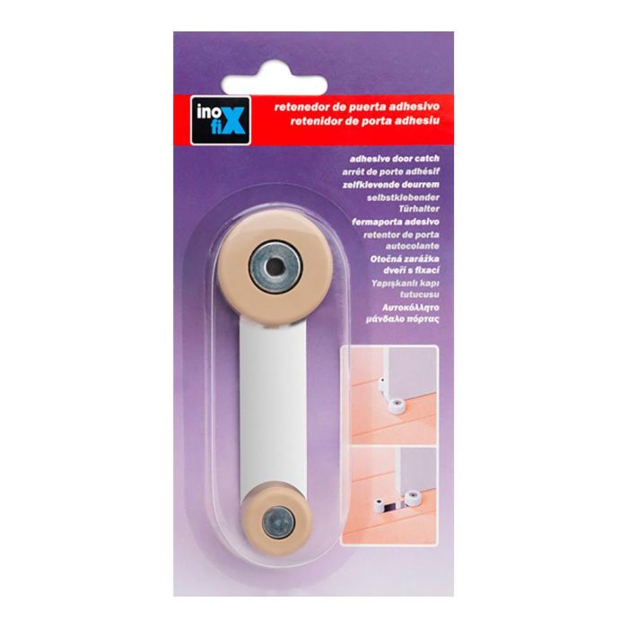Inofix Tope retenedor giratorio metálico beige para puertas de interior, caucho + inoxidable 1 Inofix Tope retenedor giratorio metálico beige para puertas de interior, caucho + inoxidable 1