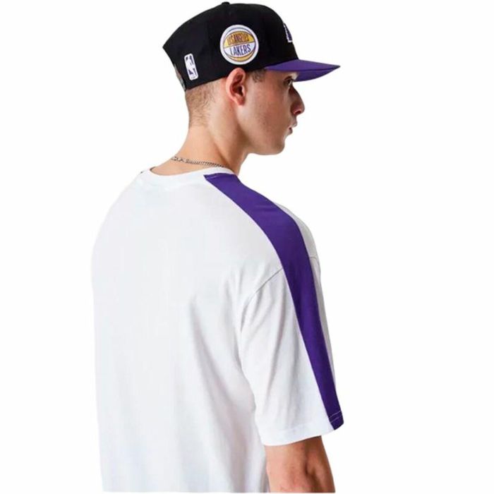 Camiseta de Manga Corta Hombre New Era NBA Colour Block LA Lakers Blanco XL 2