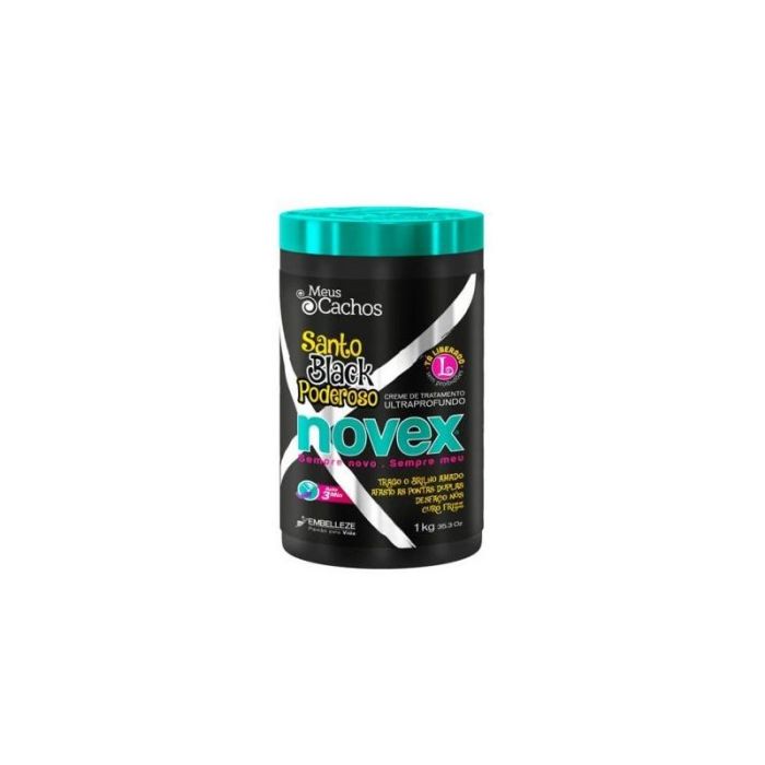 Mascarilla Novex Santo Black Poderoso 1kg - Hidratación y Brillo para Cabello Seco y Enredado con Aceite de Baobab Mascarilla Novex Santo Black Poderoso 1kg - Hidratación y Brillo para Cabello Seco y Enredado con Aceite de Baobab