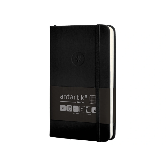 Antartik Cuaderno Tapa Dura A6 Hojas Cuadrícula Negro 100 Hojas 80 gr FSC Certificado 3