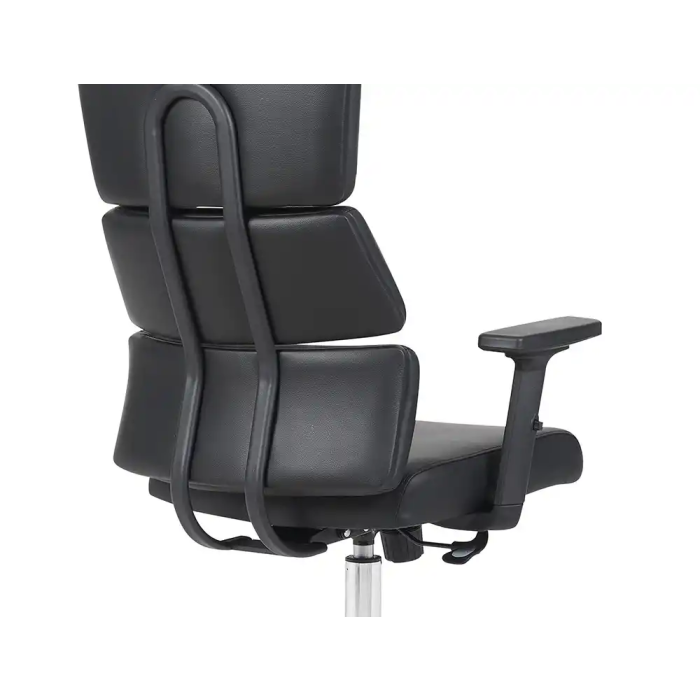 Q-connect Silla de Dirección Aurea Similpiel Negra, Altura Max 1400 mm, Anchura 520 mm, Profundidad 510 mm, Ruedas Premium 5