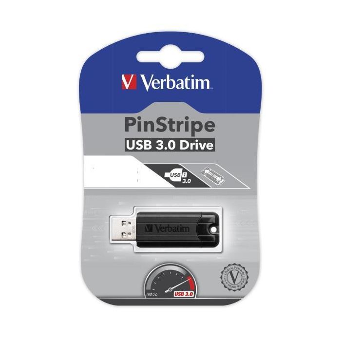 Verbatim Pendrive Pinstripe 16 GB USB 3.2 Retráctil Negro 2 Verbatim Pendrive Pinstripe 16 GB USB 3.2 Retráctil Negro 2