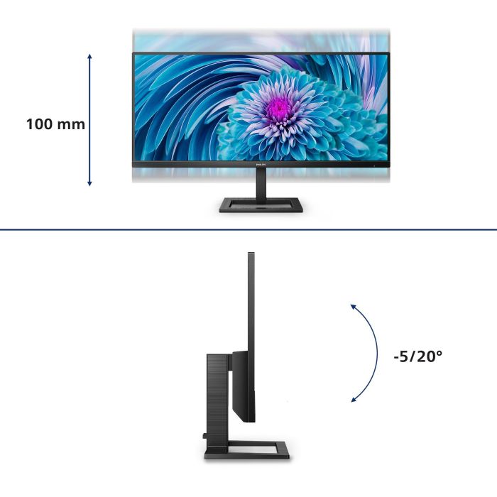 Philips 346E2LAE/00 Monitor 34" WQHD (3440x1440) VA 1ms 100Hz 21:9 HDMI DP USB-C con Altavoces Negro 2