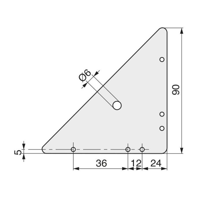 HERRAJES FAB.NACIONAL Escuadra Colgador Cartabón 90x90 Galvanizado 1