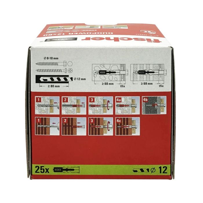 Tacos Fischer DuoPower 538243 Nailon Ø 12 x 60 mm (25 Unidades) 1 Tacos Fischer DuoPower 538243 Nailon Ø 12 x 60 mm (25 Unidades) 1