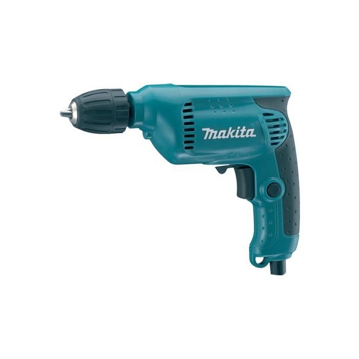 Makita Taladro Eléctrico 6413, 450W, Portabrocas 10mm, Velocidad Variable, Ligero y Compacto para Perforar Madera/Metal