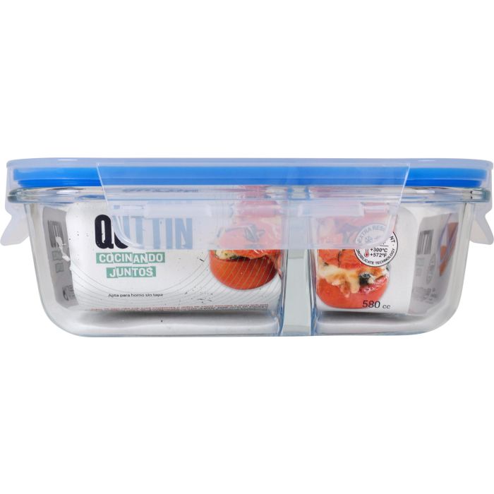 Quttin Fiambrera Rectangular 2 Compartimentos 18.3x14x6.3 cm 580 cc 1