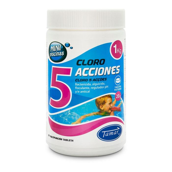Tamar Cloro 5 acciones tabletas 20g mantenimiento piscinas depuradora 1kg